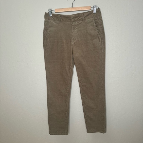 VINCE Corduroy Pants Chinos Ragweed Cords Cropped Tan Classic Size 4 - Picture 6 of 16